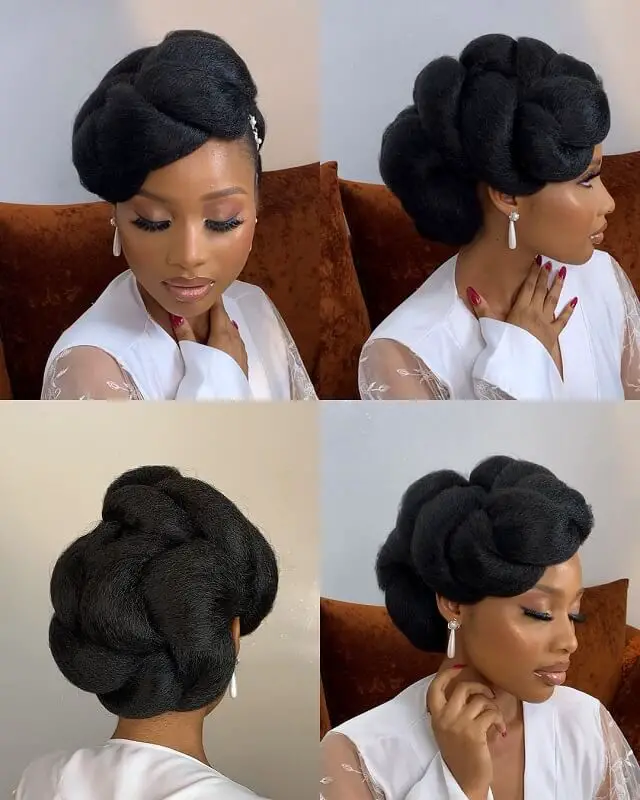 wedding bun hairstyles for black hair 