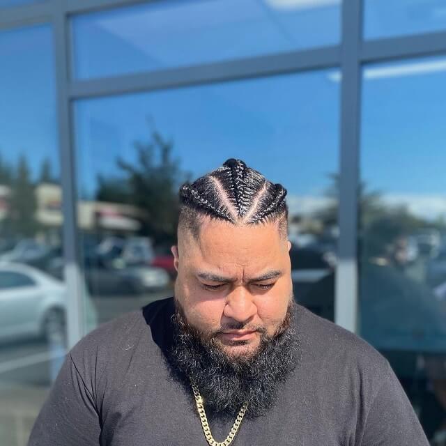 3 braids with fade