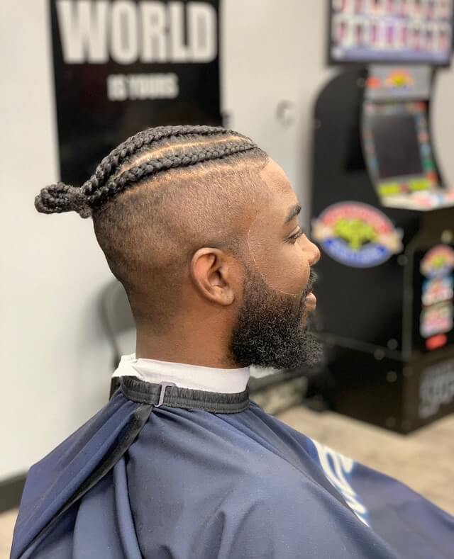 bald fade with braids