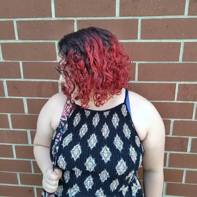 black and red ombre curly hair 