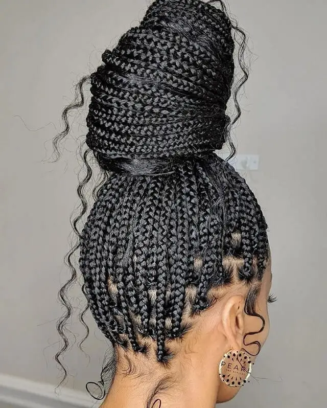 black braided updo hairstyles        