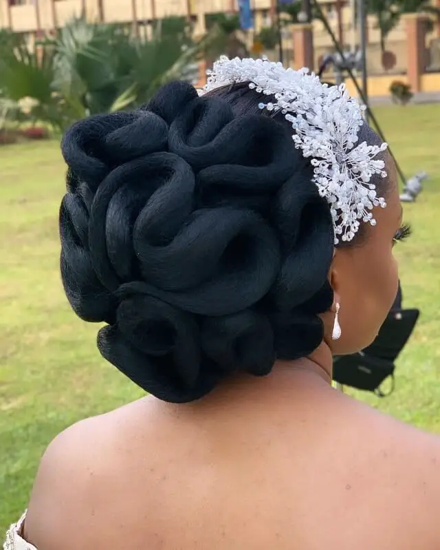 black bridal updo hairstyles