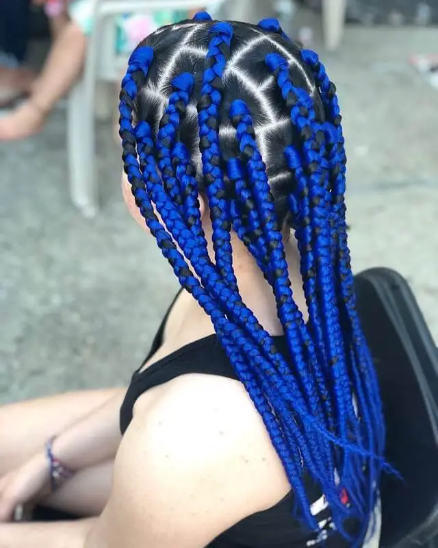 blue jumbo box braids