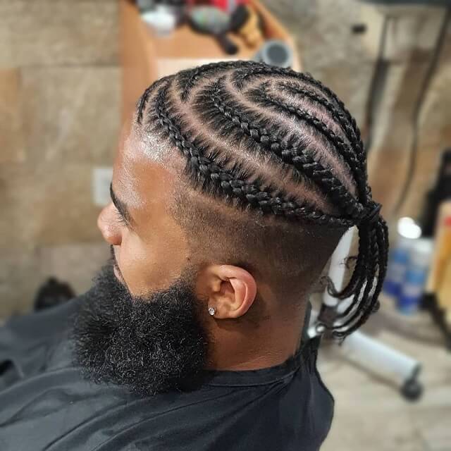 braids with fade and beard