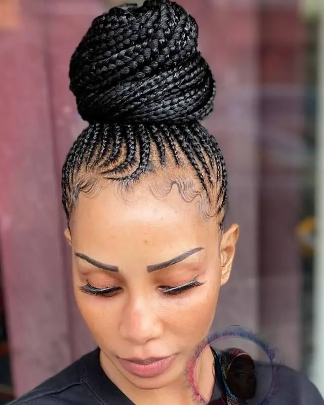 cornrow updo hairstyles for black women 
