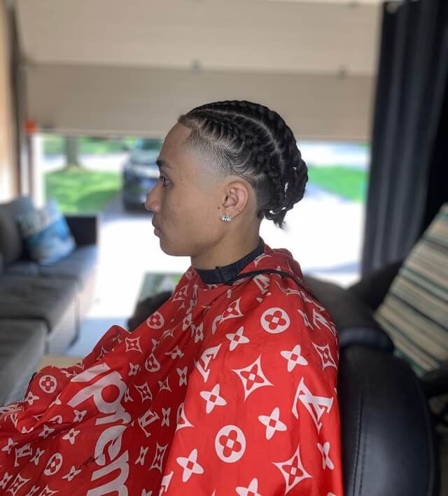 drop fade with braids