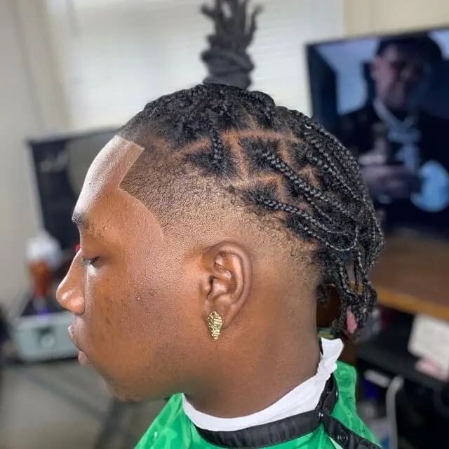 drop fade with braids