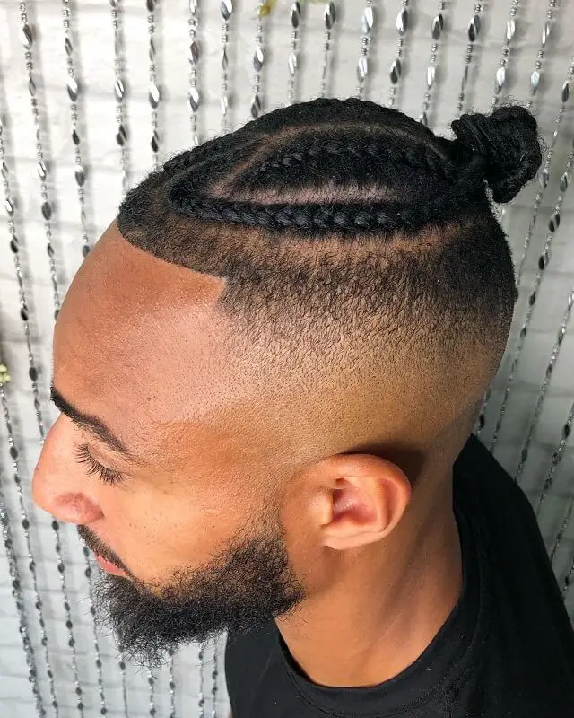 fade with braids on top