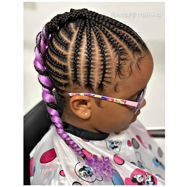 feed in braids ponytail for little girl