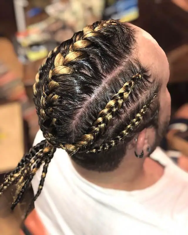 Highlighted French Braids For Men