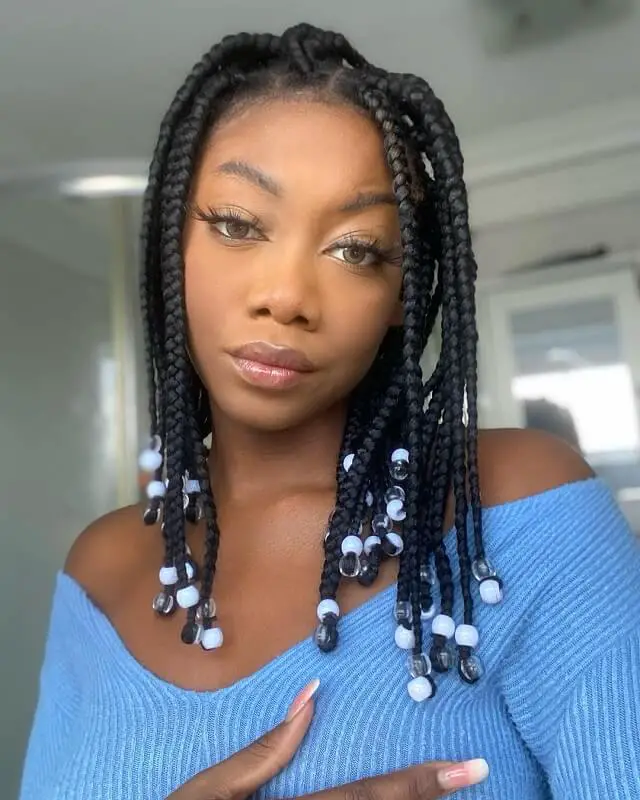 individual braids with beads