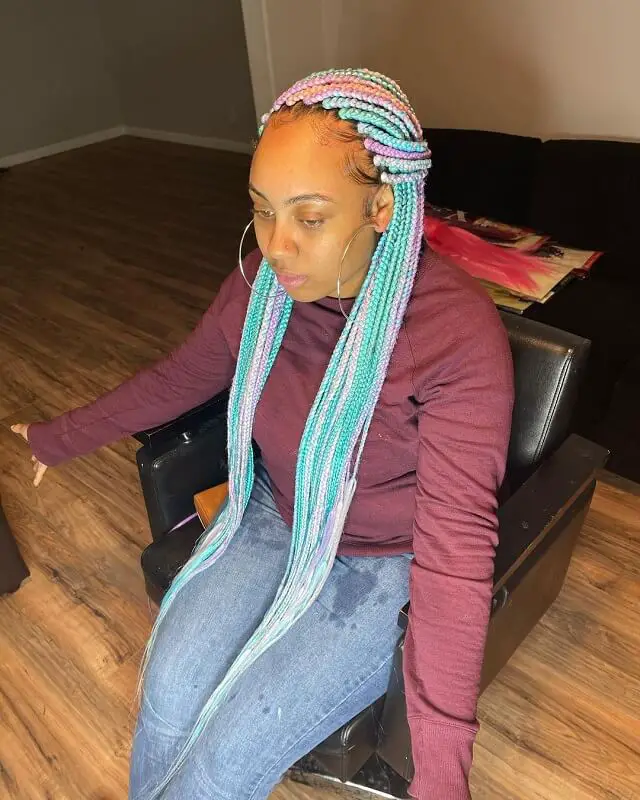 individual braids with color 