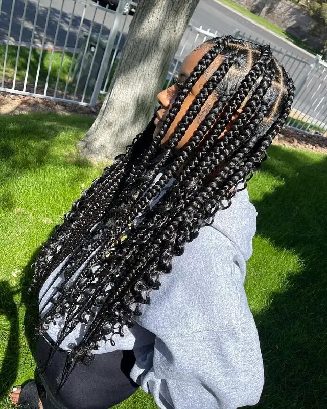 individual braids with curls