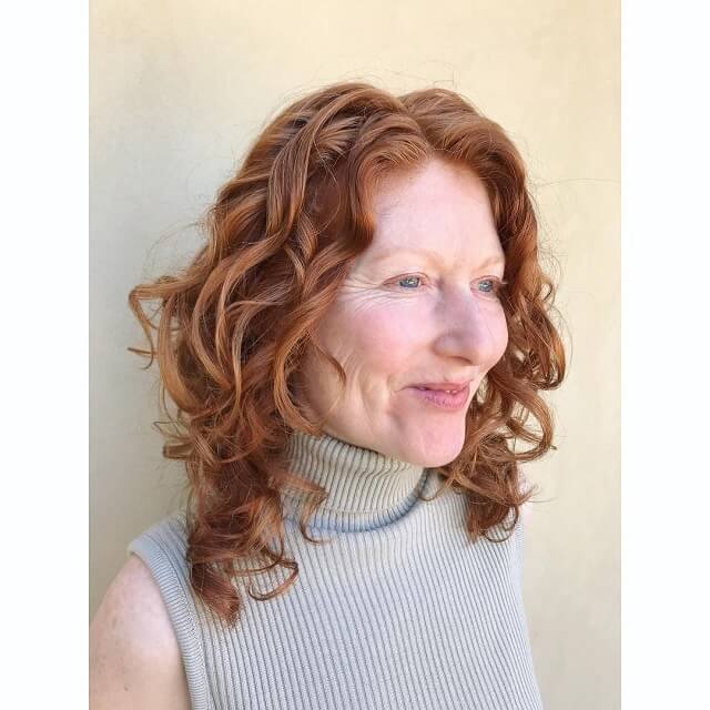 layered curly hair for over 50