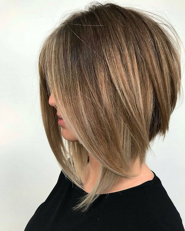 long inverted bob with layers         