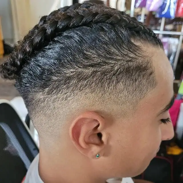 low fade with braids