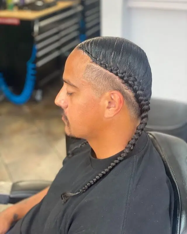 low fade with braids
