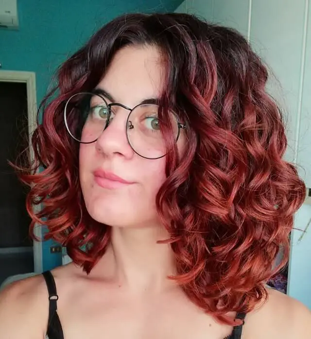 red ombre curly hair