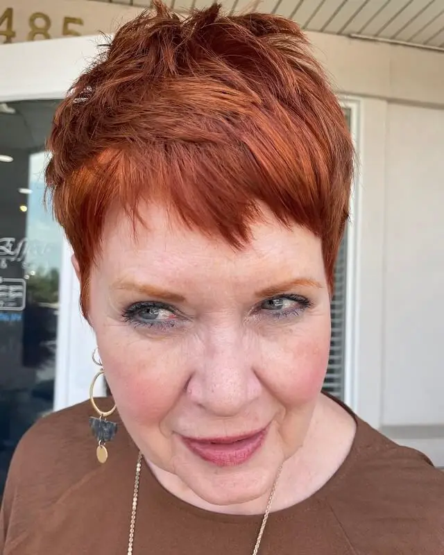  red pixie cut for women over 50