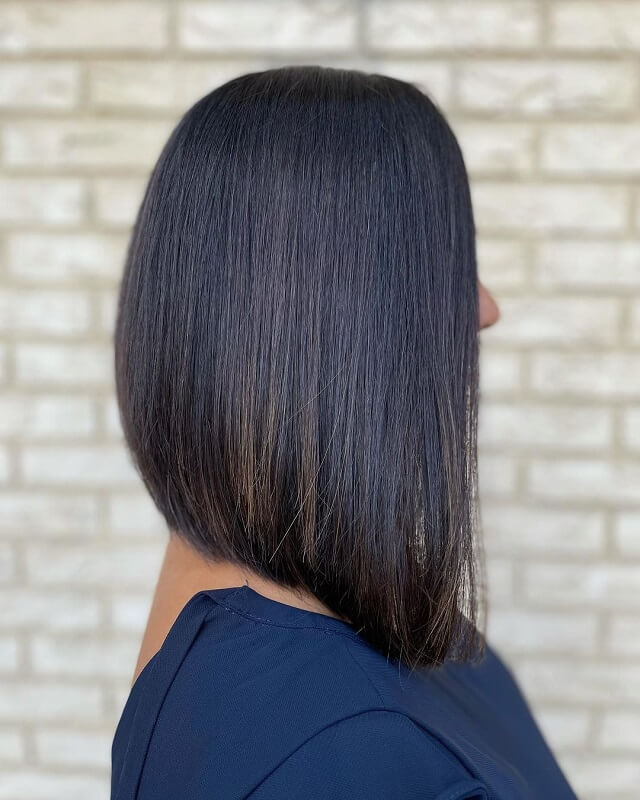 shoulder length long inverted bob