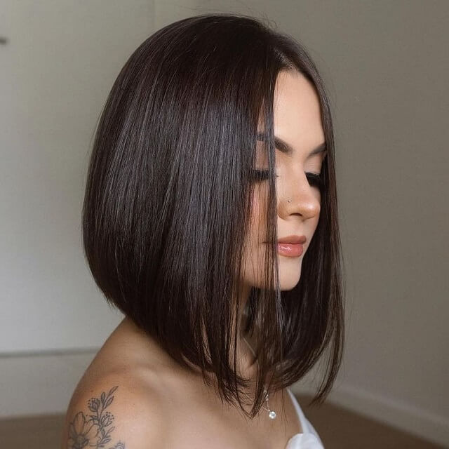 shoulder length long inverted bob