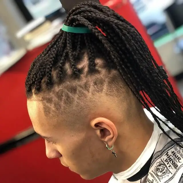 taper fade with braids           