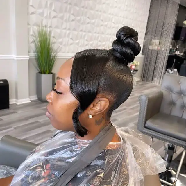 top knot updo for black women