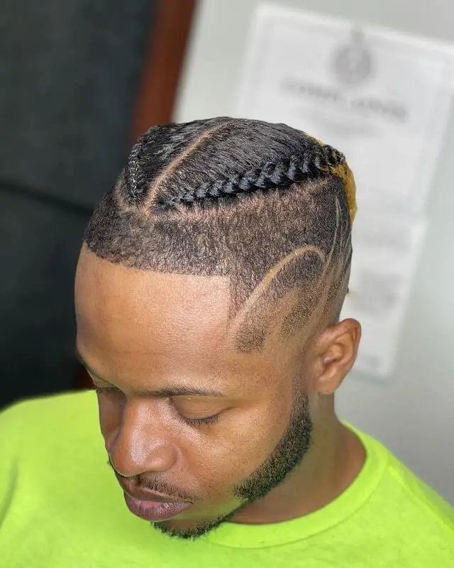two braids with a fade