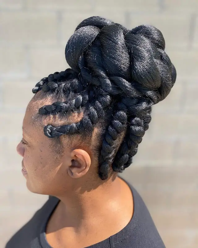 updo bun hairstyles for black hair 