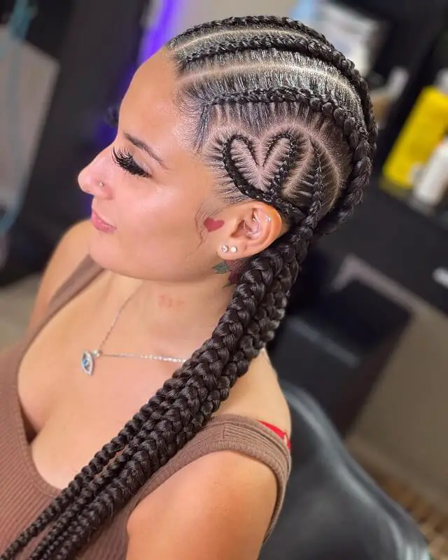 white girl with feed in braids