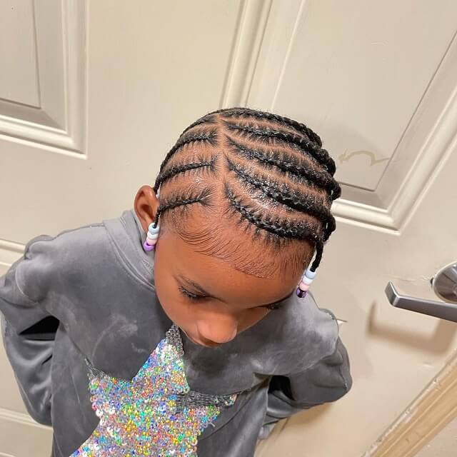 2 layer braids with beads for kids