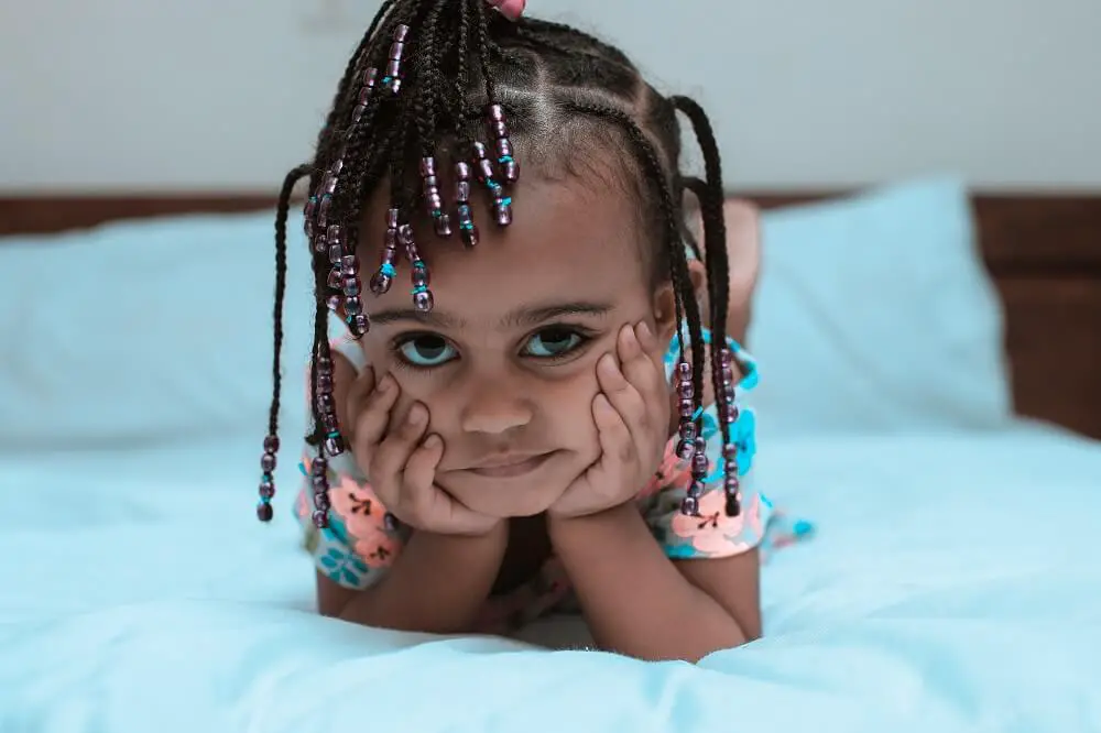 Braids with beads for kids