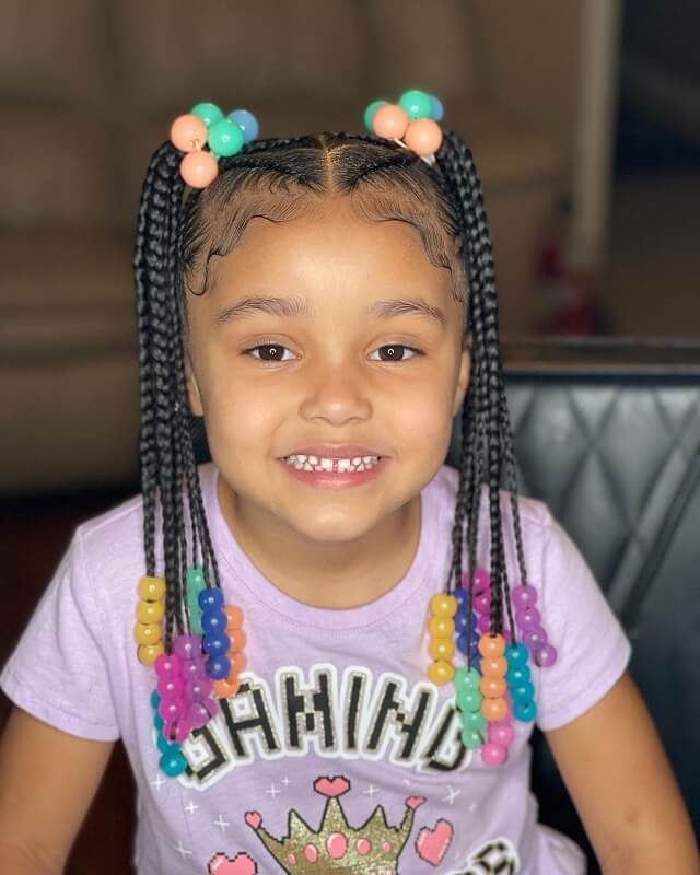 african american kid braids with beads