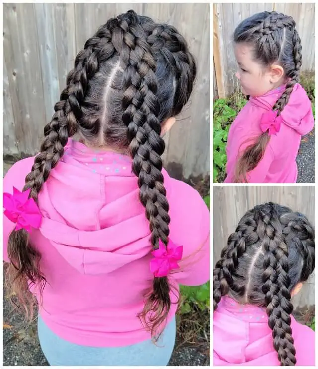big braids for little girl 