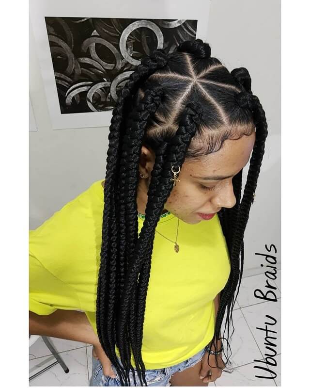 big triangle box braids 