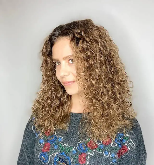 blonde balayage curly hair