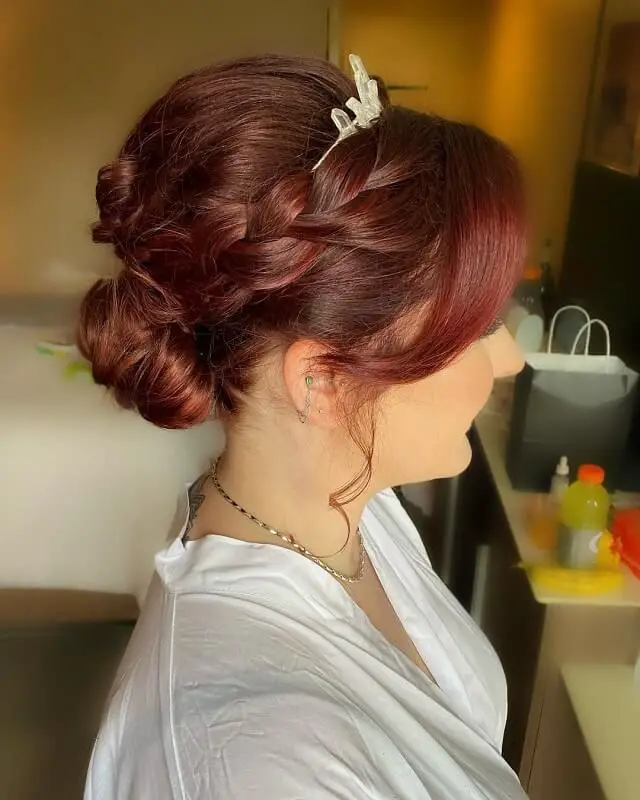 bridal updo hairstyles with bangs 