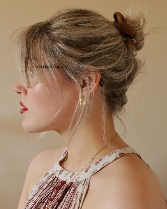 easy updo with bangs    