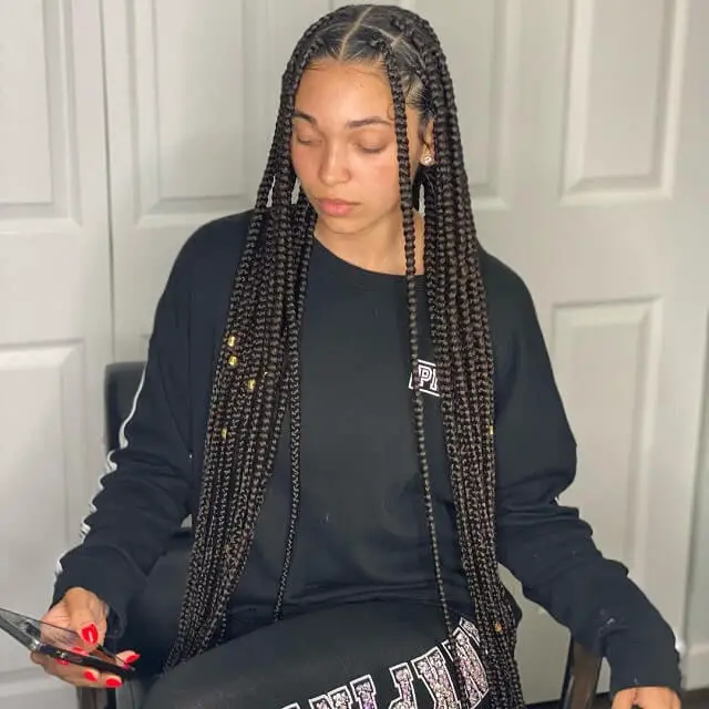 extra long box braids