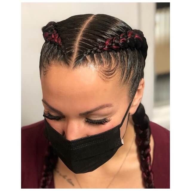 feed in braids two cornrows 