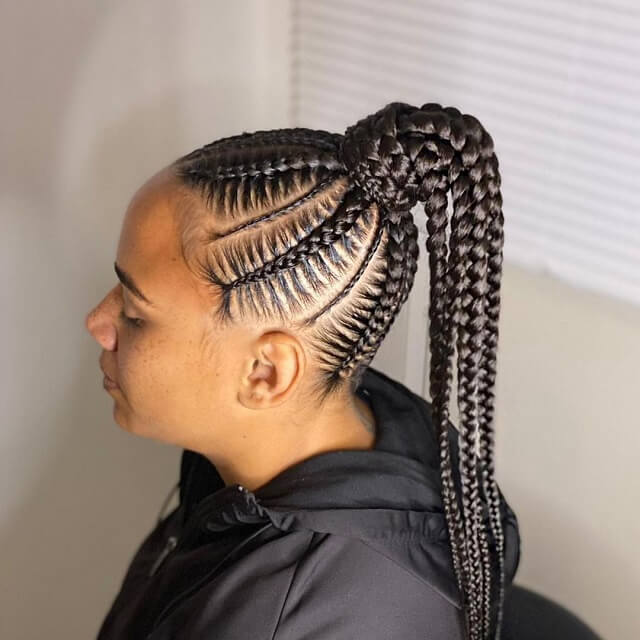 Fishbone Braids In A Ponytail