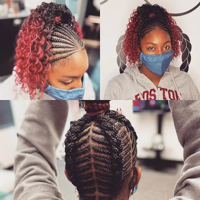 Fishbone Braids In Red