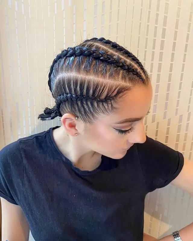 Fishbone Braids In Short Hair