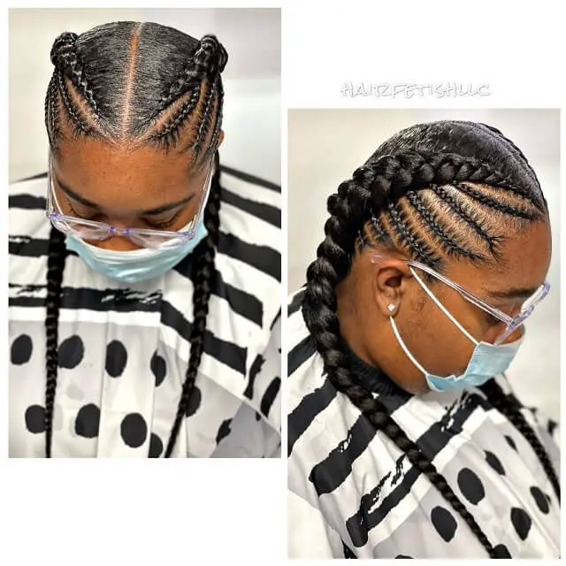 fishbone braids with weave