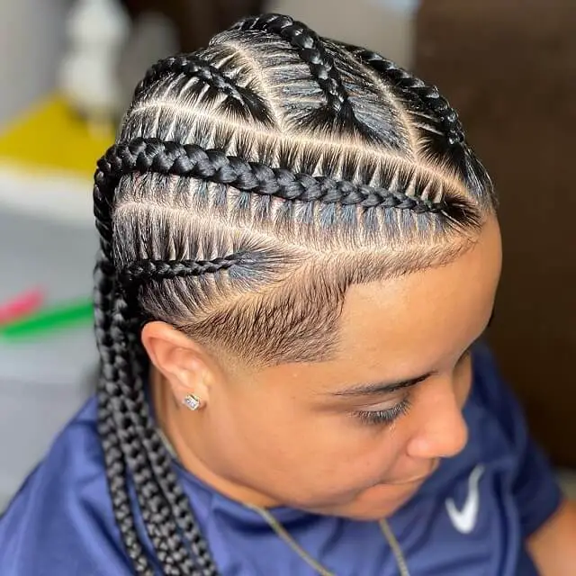 fishbone cornrow braids