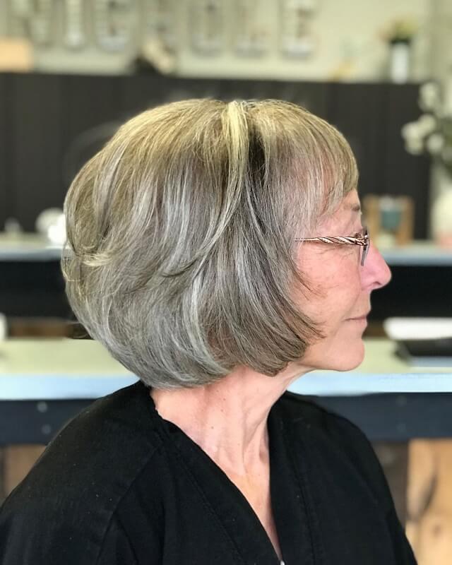 hairstyles for thin hair over 50 with glasses 