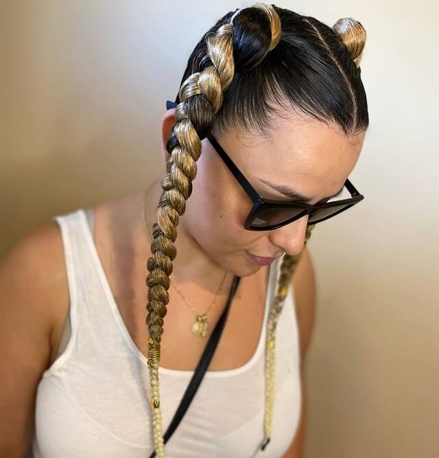 high pigtail braids