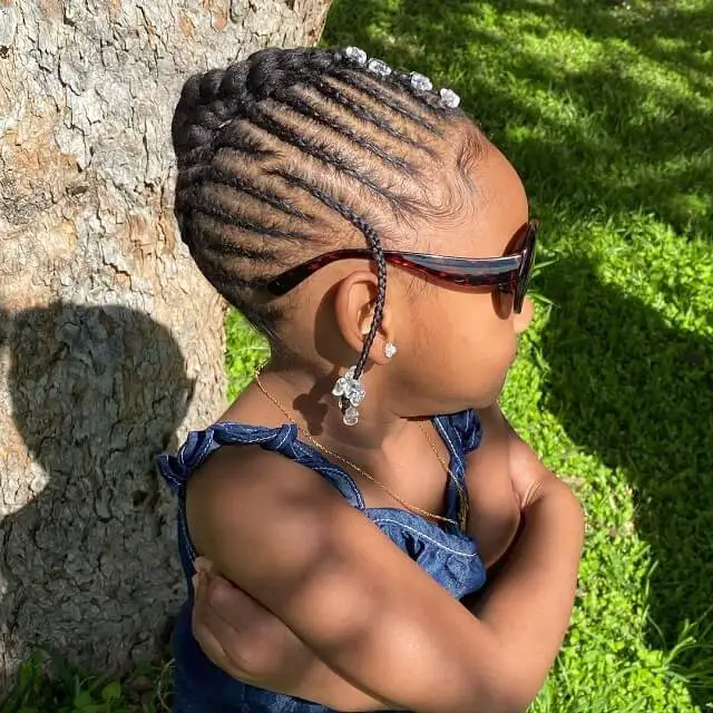 kids braided mohawk with beads