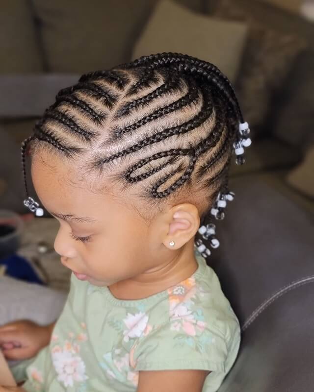  kids side braids with beads