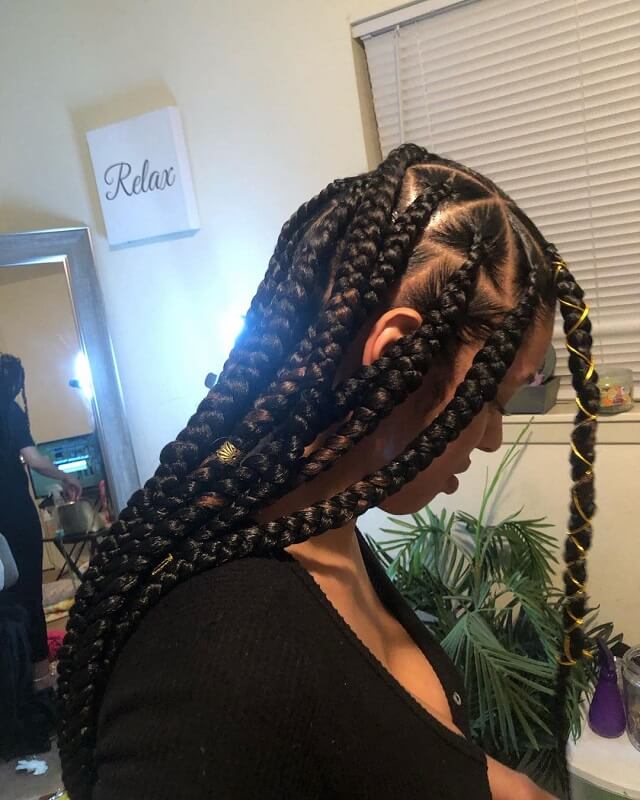 large triangle box braids